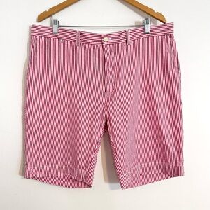 Polo Ralph Lauren Pink & White Striped Flat Front Preppy Golf Shorts Men’s 38